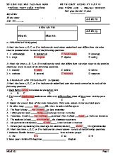 Đề thi chất lượng học kỳ I môn Tiếng Anh Lớp 10 - Mã đề 521 - Năm học 2018-2019 - Trường THPT Xuân Trường